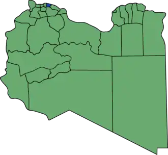 Kaart van Tajura Wa Al Nawahi AlArba'