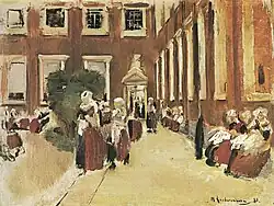 Freistunde im Amsterdamer Waisenhaus, studie, 1876