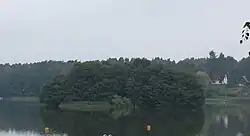 Zogenaamd Liefdeseiland (30 × 80 meter) in de Templiner Stadtsee