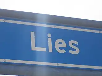 Plaatsnaambord van Lies