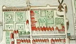 De Lieve Vrouwegracht op een kaart van J. Blaeu uit 1649