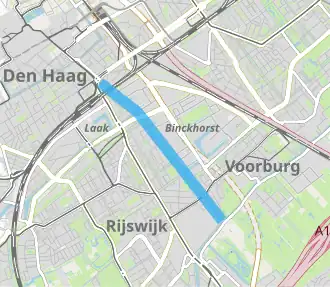 Ligging van de Haagse Trekvliet