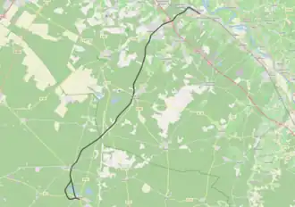 Spoorlijn Hostens - Beautiran op de kaart