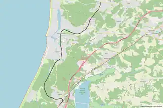 Spoorlijn Labenne - Seignosse op de kaart