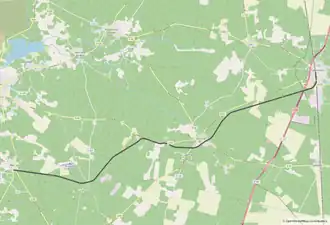 Spoorlijn Labouheyre - Bias op de kaart