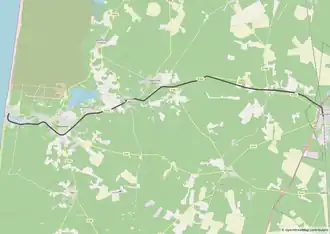 Spoorlijn Labouheyre - Mimizan-Plage op de kaart