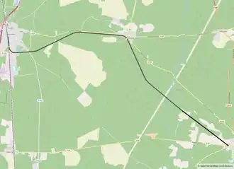 Spoorlijn Labouheyre - Sabres op de kaart