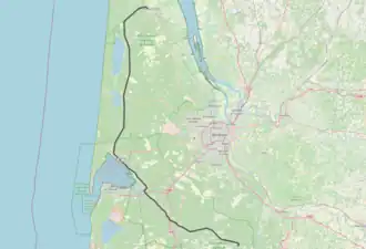 Spoorlijn Lesparre - Saint-Symphorien op de kaart