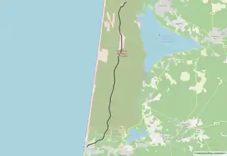 Spoorlijn Naouas - Mimizan-Plage op de kaart