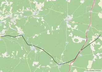 Spoorlijn Sindères - Lit-et-Mixe op de kaart