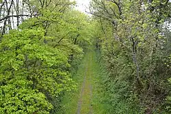 Voormalig tracé bij Droux.