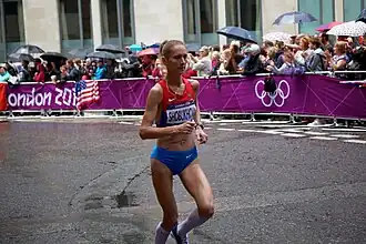 Tijdens de olympische marathon van 2012 in Londen