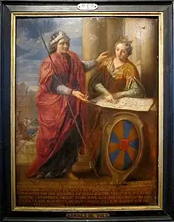 Boudewijn met zijn tante Adela van Vlaanderen