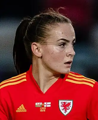 Woodham bij de Welshe nationale ploeg in oktober 2020