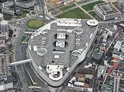 Luchtfoto Limbecker Platz 2014, naar het noorden