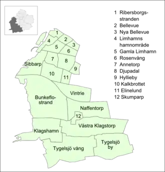 Kaart van Limhamn-Bunkeflo