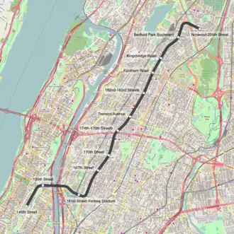 Concourse Line op de kaart