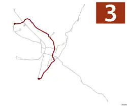Tramlijn 3 op de kaart