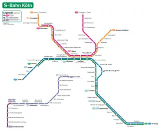 Lijnennetkaart S-Bahn van Keulen