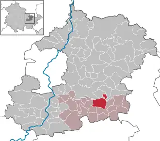 Kaart van Lippersdorf-Erdmannsdorf