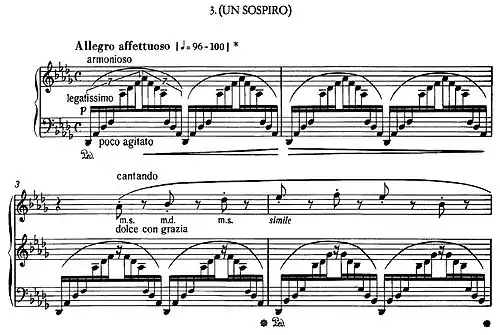 Un Sospiro, openingsmaten, Concertetude 3 van Franz Liszt