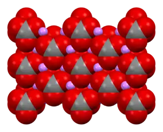 Kristalstructuur van lithiumcarbonaat