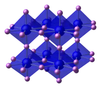 Eenheidscel van '"`UNIQ--postMath-00000001-QINU`"', ball and stick model