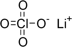 Structuurformule van lithiumperchloraat
