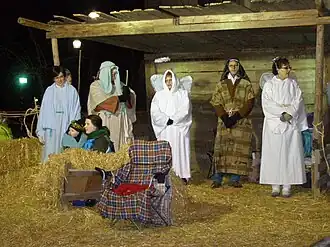 Levende kerststal in Valparaiso, Indiana