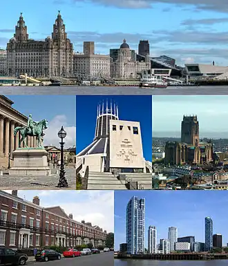 Een collage van Liverpool