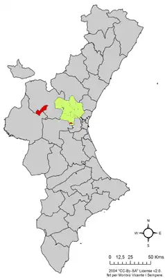 Kaart van Loriguilla