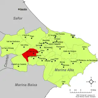 Kaart van La Vall de Laguar