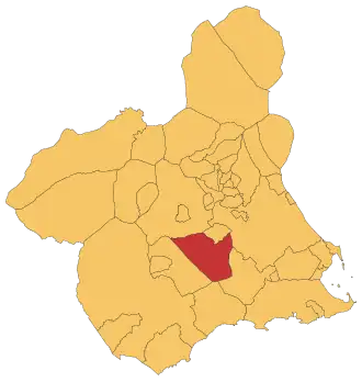 Kaart van Alhama de Murcia