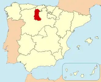 Ligging van Palencia in Spanje