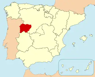 Ligging van Salamanca in Spanje