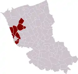 Gemeenten aangesloten bij de CC de la Colme