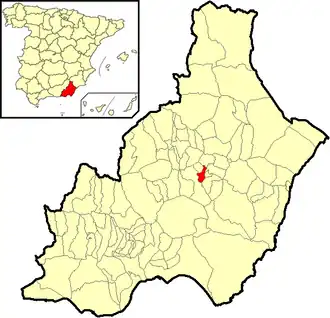 Kaart van Alcudia de Monteagud