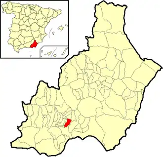 Kaart van Alhama de Almería