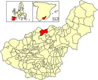 Kaart van Guadahortuna