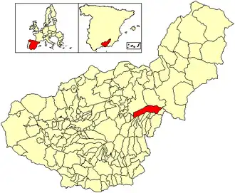 Kaart van Valle del Zalabí