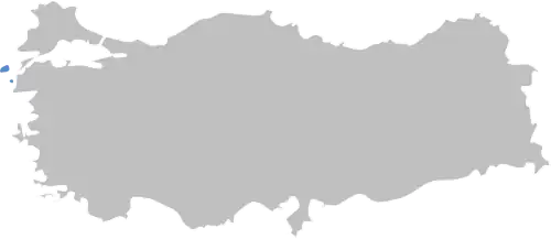 Locatie van de Egeïsche Eilanden van Turkije