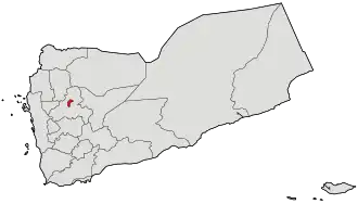 Ligging van Sanaa in Jemen