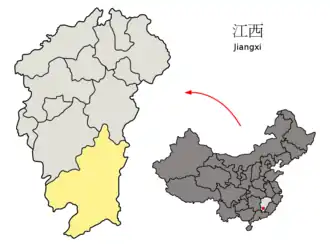 Kaart van Ganzhou