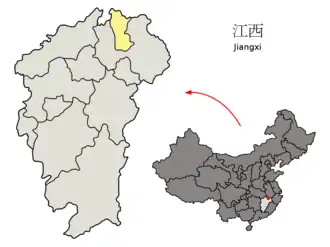 Kaart van Jingdezhen
