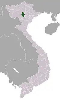 De kaart van Phú Thọ