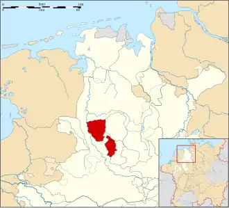 Het Graafschap Lingen in 1560.