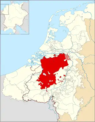 Het hertogdom Brabant omstreeks 1350.