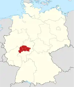 Locatie Regierungsbezirk Gießen in Hessen