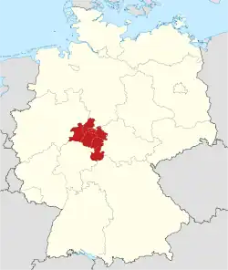 Locatie Regierungsbezirk Kassel in Hessen