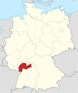 Kaart van Metropoolregio Rijn-Neckar